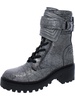 basia womens leather metallic combat & lace-up boots