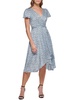 womens printed knee-length wrap dress