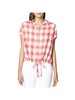 womens linen cuff sleeves button-down top