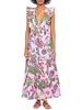 womens printed tea length maxi dress