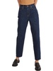 womens baggy dark wash tapered leg jeans