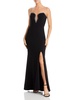 womens strapless plunging evening dress