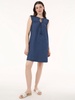 flutter sleeve shift dress, soft denim