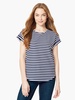 short cuffed-sleeve scoop neck tee