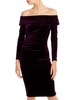 womens velvet off-the-shoulder cocktail and party dress