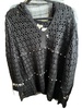 hooded crochet pearl tunic in blac