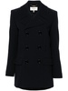 double-breasted virgin wool coat