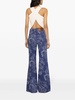 Paisley-print high-rise flared jeans