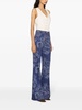 Paisley-print high-rise flared jeans