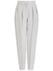 high-waisted silk tapered trousers