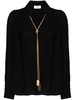 necklace-appliqué georgette blouse