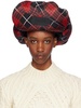 Red & Black Nylon Chapka Printed Tartan Aviator Hat