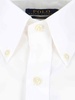 Slim fit white cotton shirt with embroidered logo