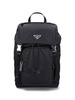 Prada Logo Patch Buckle-Detailed Backpack