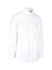 Slim fit white cotton shirt with embroidered logo