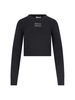 Miu Miu Women Cropped Sweater With Rhinestones