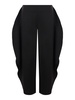 Virgin Wool Side-Slit Round-Leg Trousers