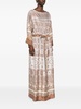 Pierre Louis Mascia Printed Silk Long Dress