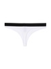 Signature White Thong With Branded Waistband In Stretch Modal Woman