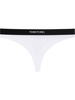 Signature White Thong With Branded Waistband In Stretch Modal Woman