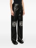 Anagram-motif leather palazzo pants