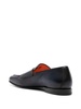 double-buckle leather monk shoes