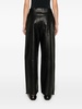 Anagram-motif leather palazzo pants