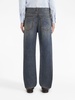 wide-leg cropped cotton jeans 