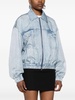 Bomber jacket with denim print