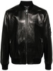 VERSACE Men's Black Leather Bomber Jacket for SS24