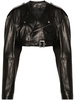 cropped leather biker jacket