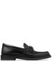 Black Addie Logo-Plaque Leather Loafers