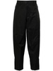 LANVIN Black Cotton Blend Biker Trousers for Men