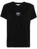 Cotton t-shirt with front printed logo in velvet effect