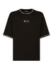 Black logo-patch cotton T-shirt