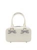 White Leather Top Handle Bag