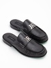 Black leather loafer