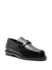 ALEXANDER MCQUEEN Black Leather Loafers with Stitched-Fold Detailing for Men