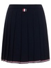 Virgin wool blend pleated skirt