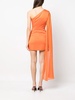 Asymmetric silk crepe mini dress