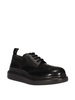 Brogue insert black leather lace-ups