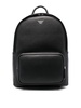 Logo-print leather backpack