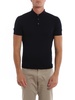 Ribbed edges blue cotton polo