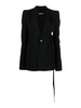 Black notched lapels button jacket