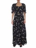 Ischia flower dress in black