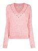 Embellished ribbed jumper