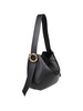 Leather hobo shoulder bag with buckles