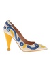 Majolica print pumps in ice color