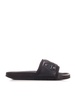 Leather branded sliders in black