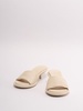 Brooch leather sandals with low heel